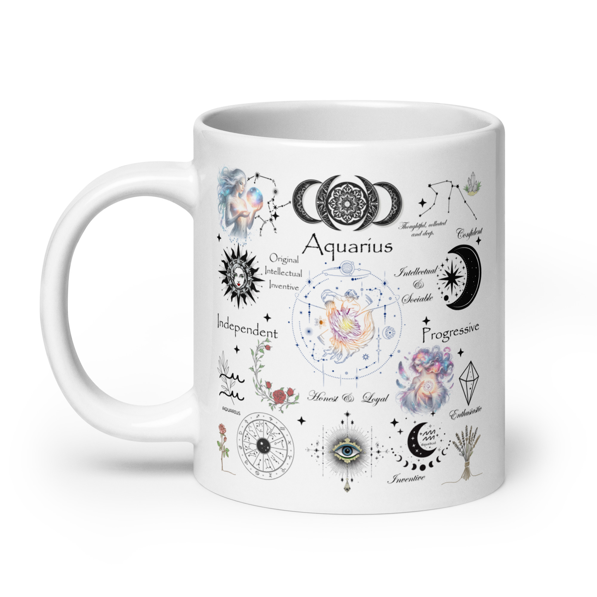 Aquarius Celestial Collage Zodiac Mug - Image 2