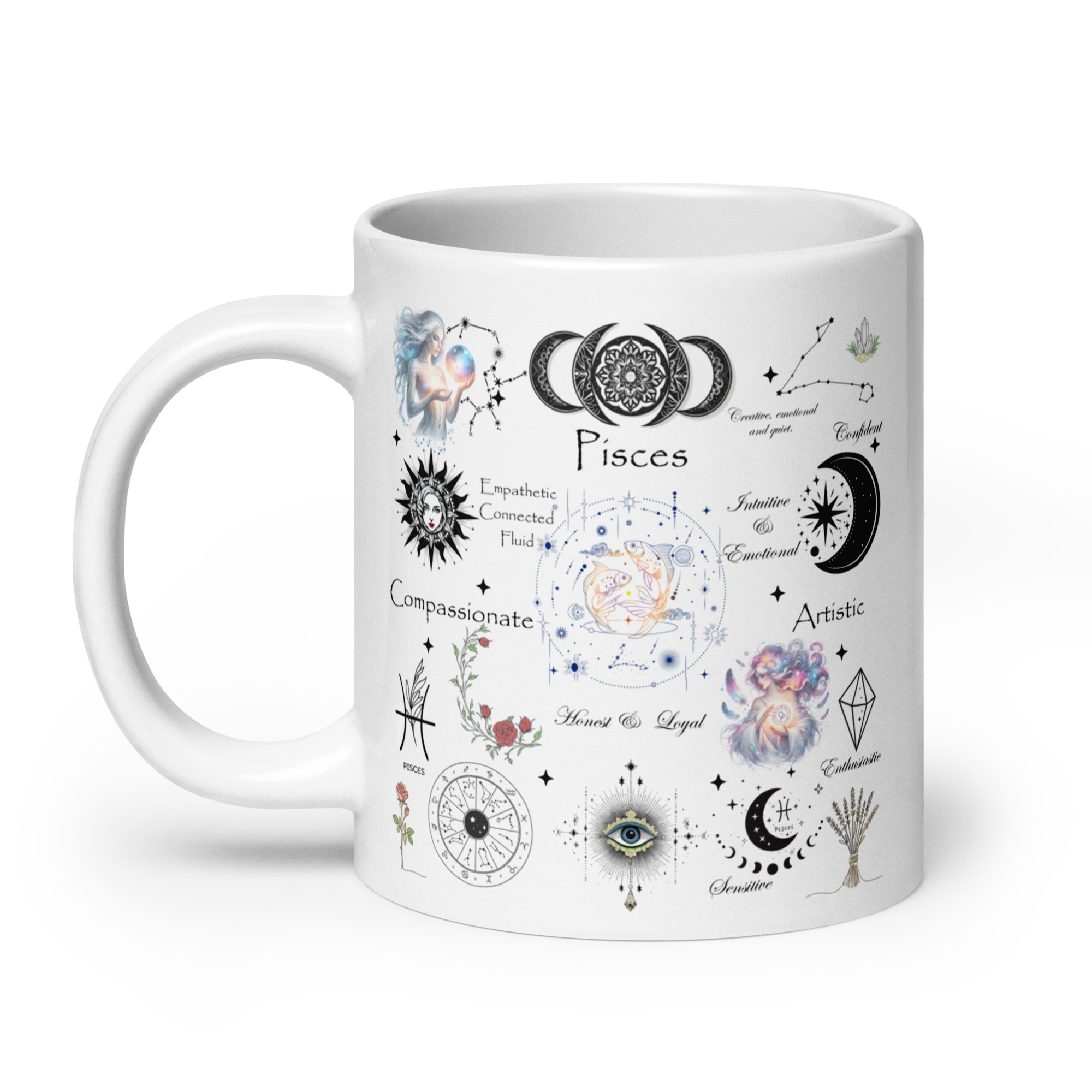 Pisces Celestial Collage Zodiac Mug - Image 2