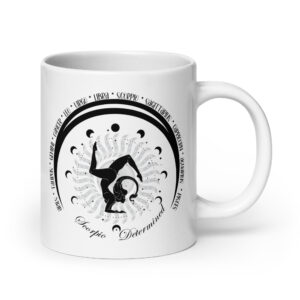 Zodiac Scorpio - Moon Cycles, Stars, Colorful Design - White glossy mug