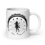 Zodiac Libra - Moon Cycles, Stars, Tribal Circle - White glossy mug