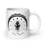 Zodiac Taurus Intuitive - Moon Cycles, Stars, Tribal Circle - White glossy mug