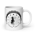 Zodiac Sagittarius - Moon Cycles, Stars, Tribal Circle - White glossy mug