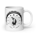 Zodiac Pisces - Moon Cycles, Stars, Colorful Design - White glossy mug