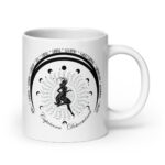 Zodiac Capricorn - Moon Cycles, Stars, Tribal Circle - White glossy mug
