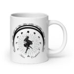 Zodiac Aries - Moon Cycles, Stars, Tribal Circle - White glossy mug