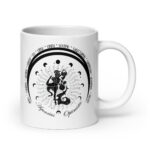 Zodiac Aquarius  - Moon Cycles, Stars, Tribal Circle - White glossy mug