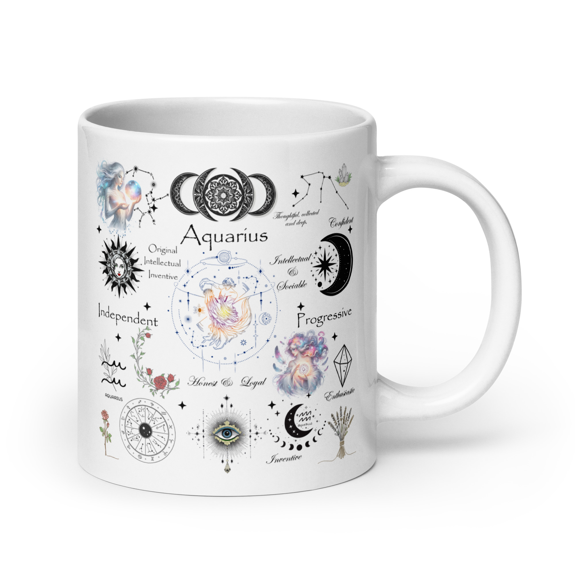 Aquarius Celestial Collage Zodiac Mug
