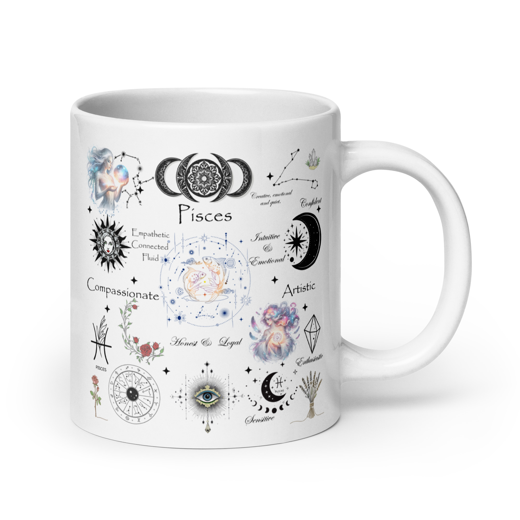 Pisces Celestial Collage Zodiac Mug