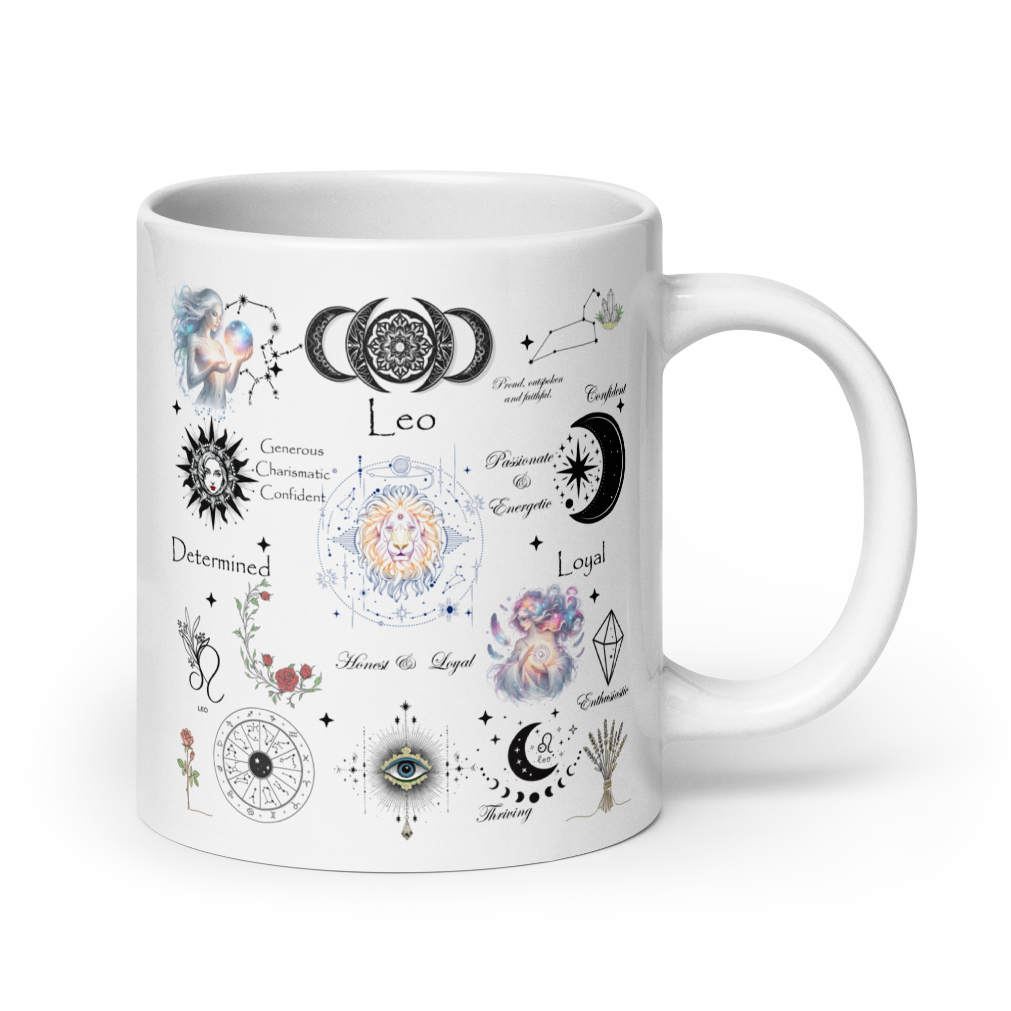 Leo Celestial Collage Zodiac Mug - Image 4